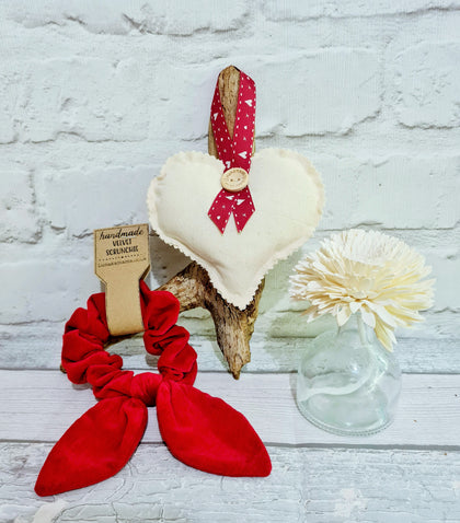 Super Soft Velvet Scrunchie, in Red, Dark Blue, Bottle Green, Or Black