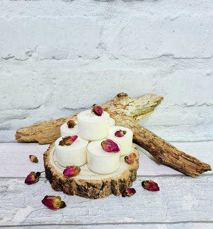 Unscented 100% Soy tea lights in clear recyclable tea cups