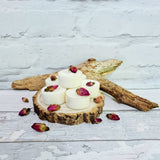 100% Soy wax rose scented tea lights, burn time between 5-7 hours each tea light, £7.00 box of 6, plus postage LUNAKAMAMA.CO.UK