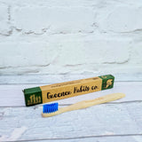 Bamboo children's toothbrush, Extra soft blue bristles, £2.95, plus postage. LUNAKAMAMA.CO.UK