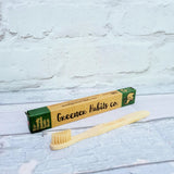 Bamboo children's toothbrush, Extra soft natural bristles, Natural in colour, £2.95, plus postage. LUNAKAMAMA.CO.UK